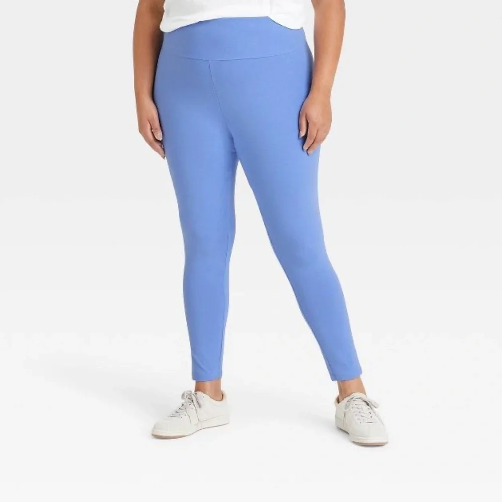 NWOT PLUS SIZE Ava & Viv Blue Leggings - Picture 1 of 3